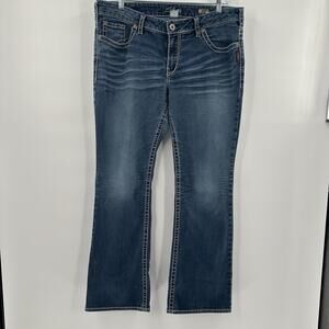 Silver Jeans Womens 18 Blue Aiko Boot Cut Western Country Low Rise Casual